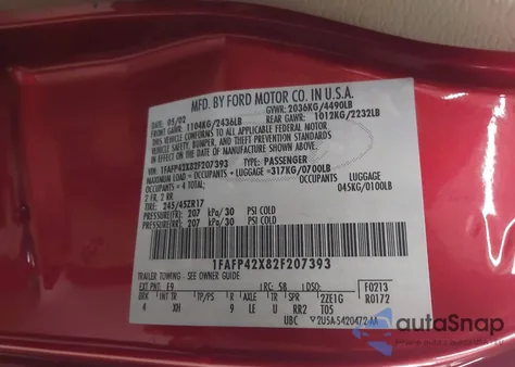 2002 Ford Mustang Gt z USA, uszkodzony, nr VIN 1FAFP42X82F207393